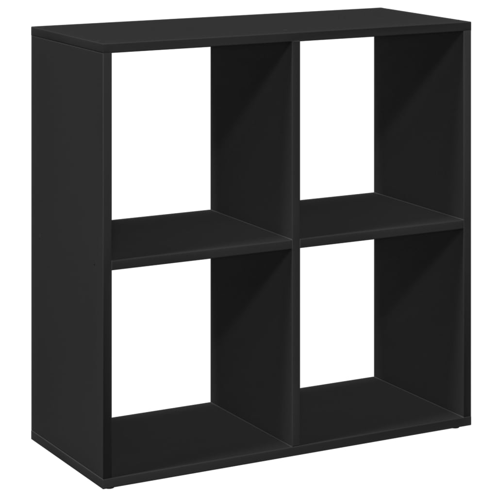 Room Divider Bookcase Black 69.5x29x69.5 cm Wood Material