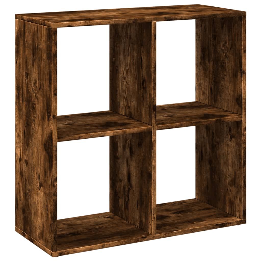 Room Divider Bookcase Smoked Oak 69.5x29x69.5 cm