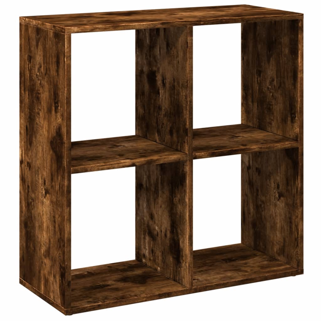 Room Divider Bookcase Smoked Oak 69.5x29x69.5 cm