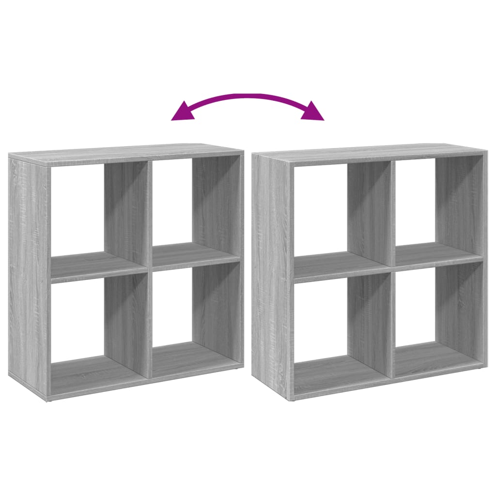 Room Divider Bookcase Gray Sonoma 69.5x29x69.5 cm