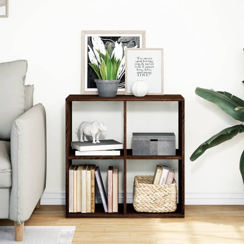 Room Divider Bookcase Brown Oak Look 69.5x29x69.5 cm