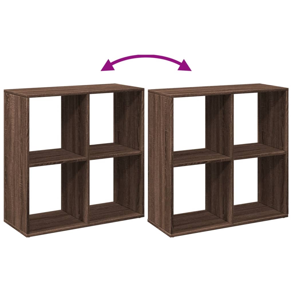 Room Divider Bookcase Brown Oak Look 69.5x29x69.5 cm