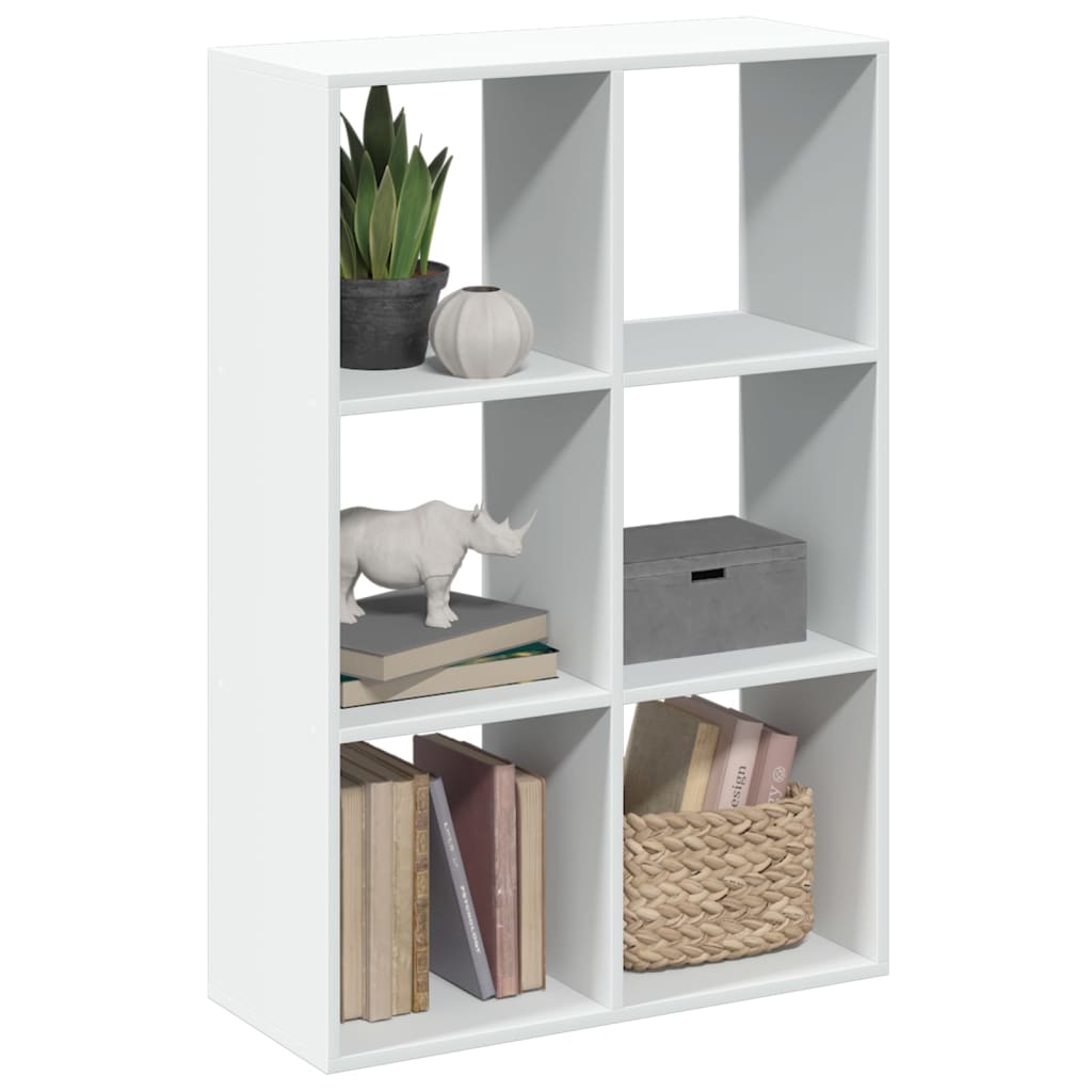 Room Divider Bookcase White 69.5x29x103.5 cm Wood Material