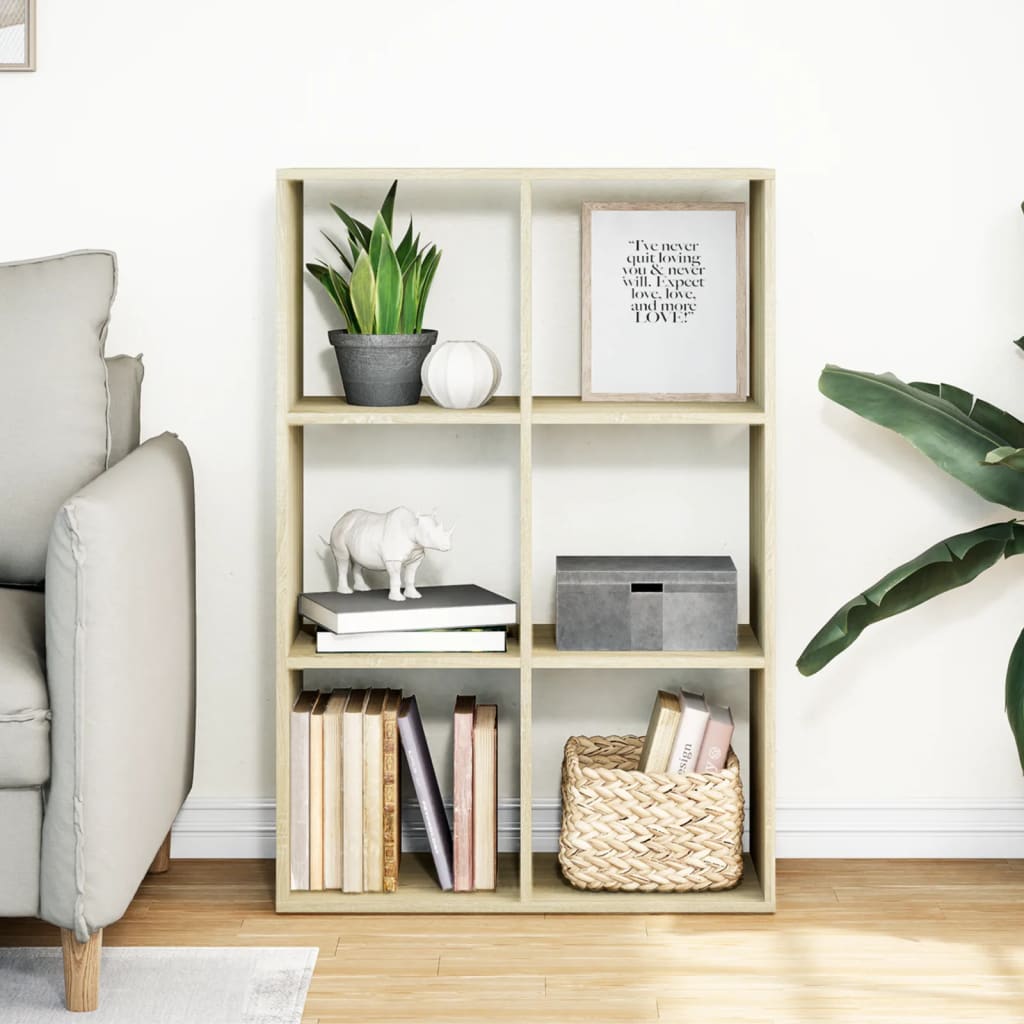 Room Divider Bookcase Sonoma Oak 69.5x29x103.5 cm