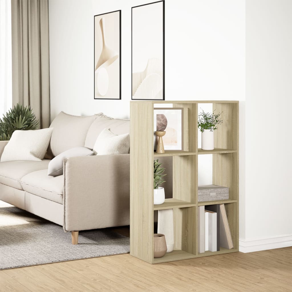 Room Divider Bookcase Sonoma Oak 69.5x29x103.5 cm