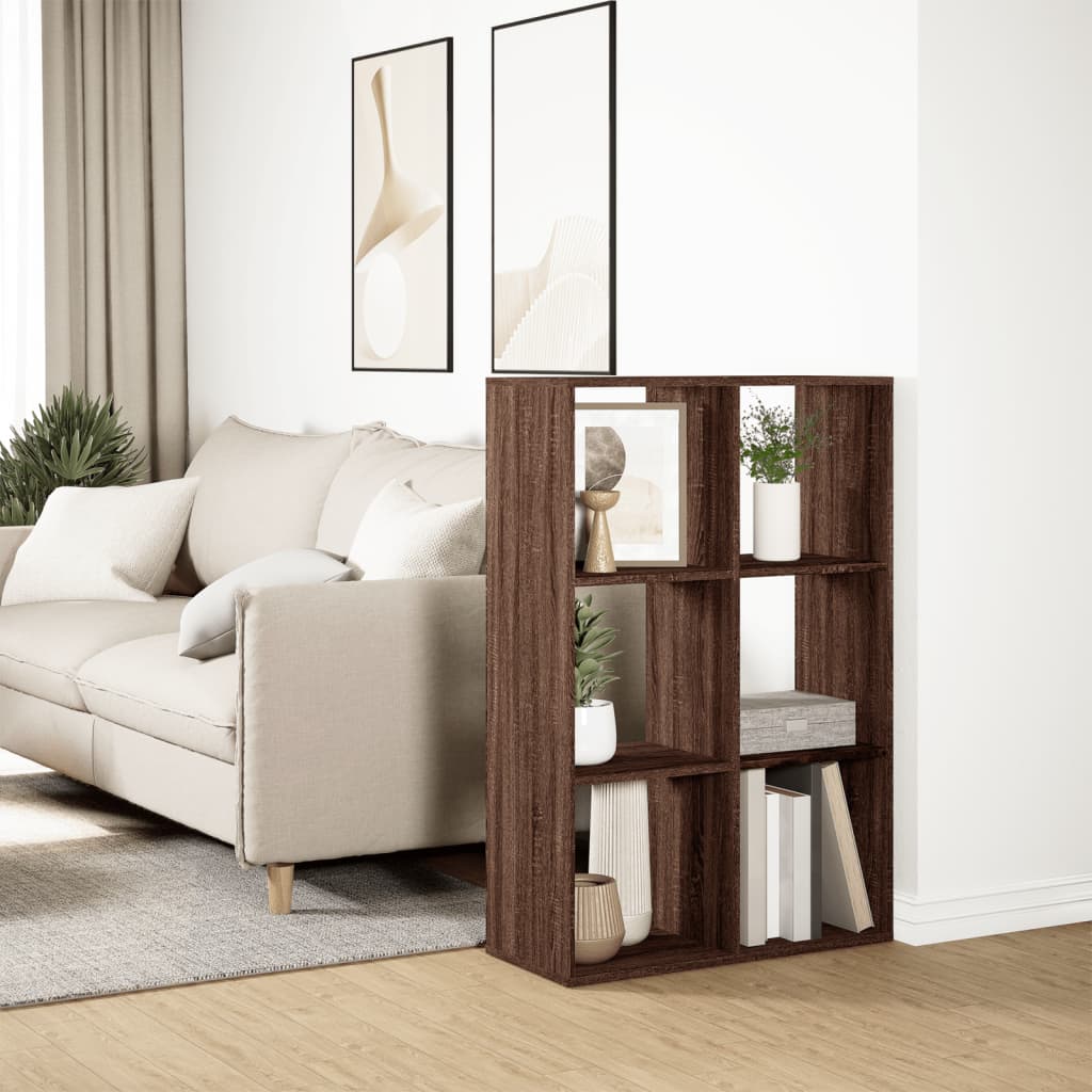 Room Divider Bookcase Brown Oak Look 69.5x29x103.5 cm