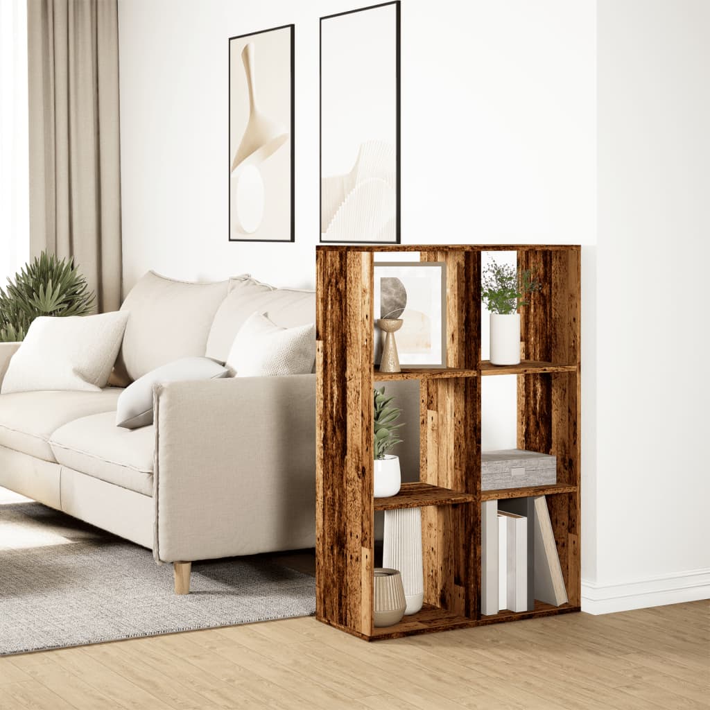 Room Divider Bookcase Old Wood Look 69.5x29x103.5 cm