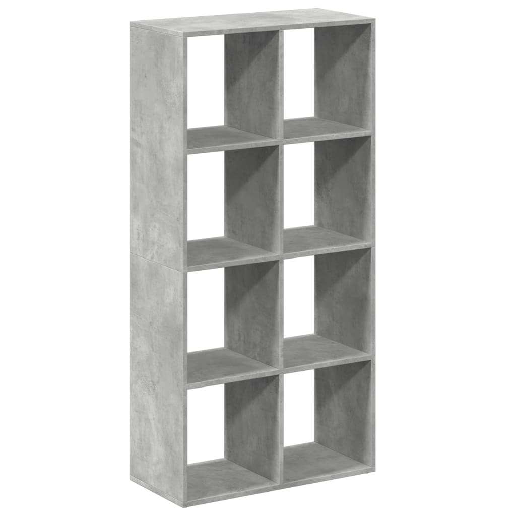 Room Divider Bookcase Concrete Grey 69.5x29x137.5 cm Wood Material