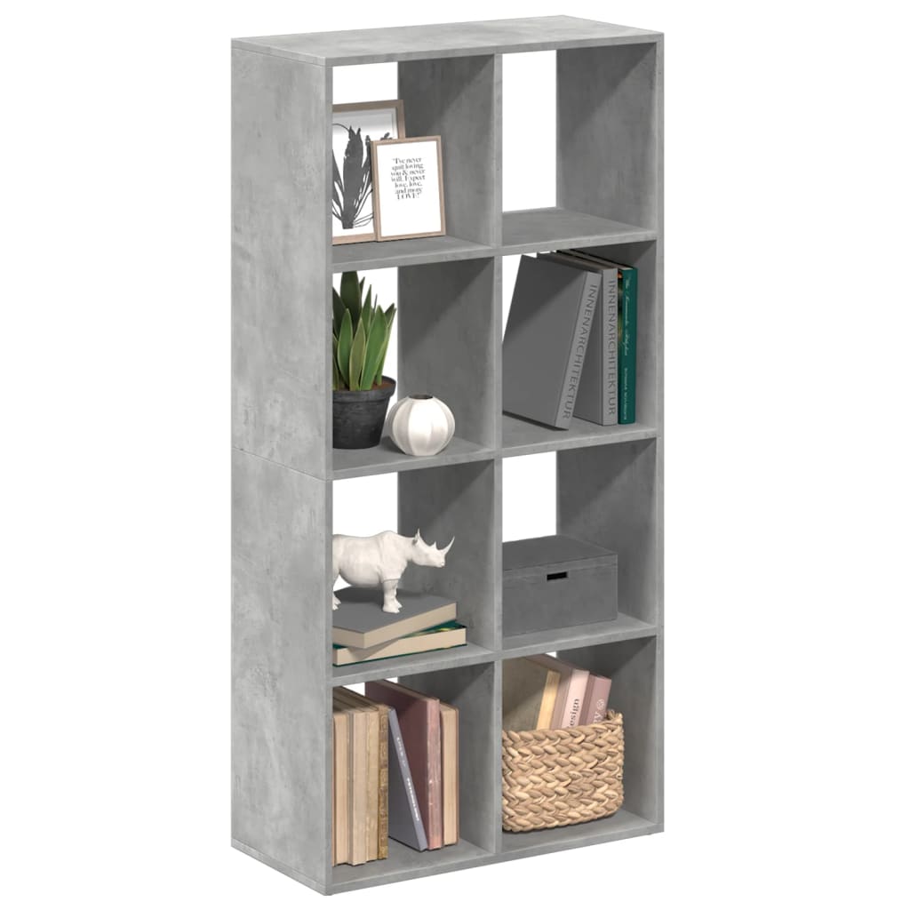 Room Divider Bookcase Concrete Grey 69.5x29x137.5 cm Wood Material