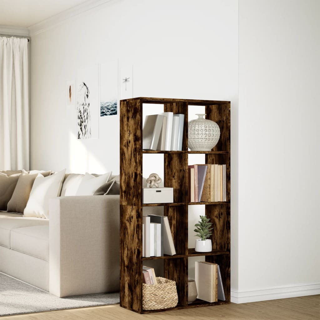 Room Divider Bookcase Smoked Oak 69.5x29x137.5 cm