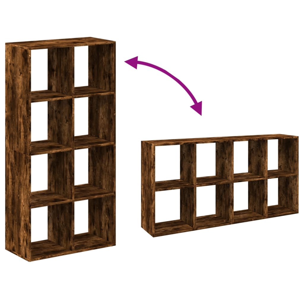 Room Divider Bookcase Smoked Oak 69.5x29x137.5 cm