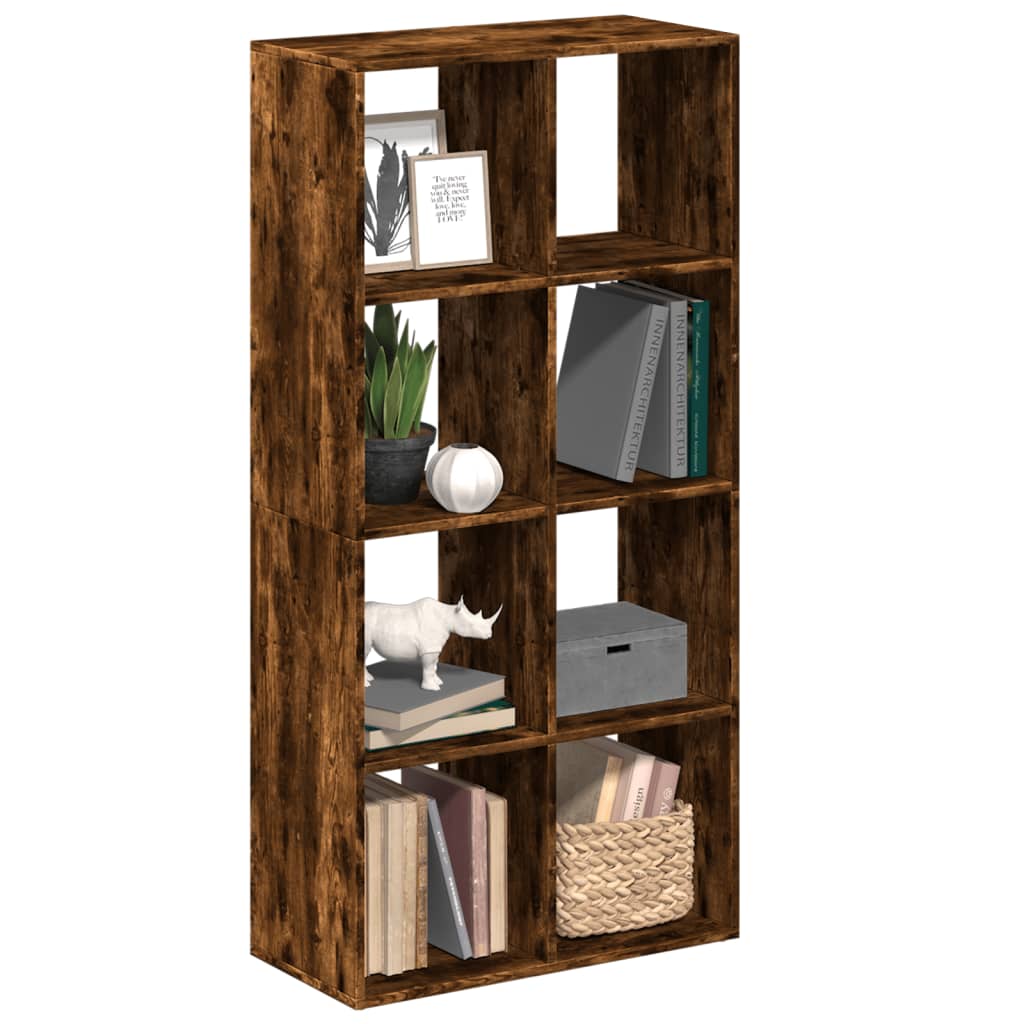 Room Divider Bookcase Smoked Oak 69.5x29x137.5 cm