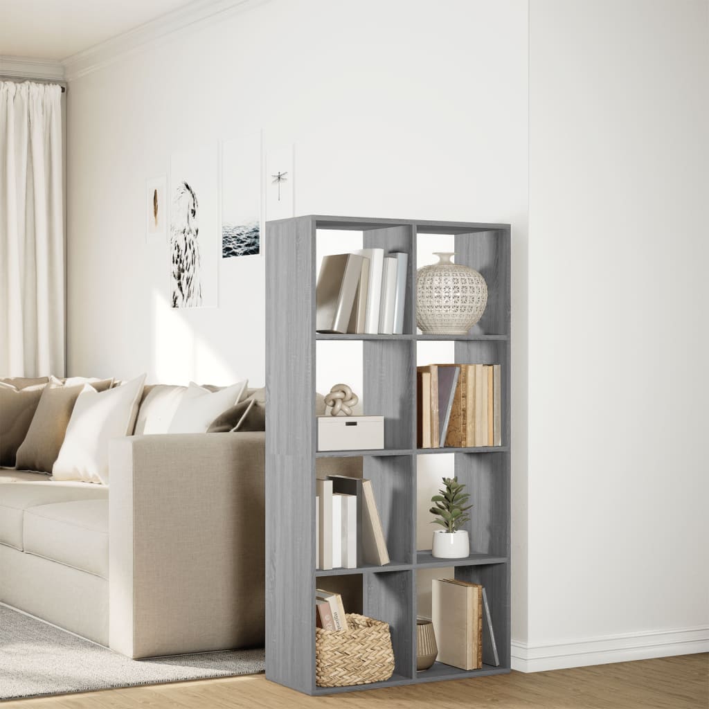 Room Divider Bookcase Gray Sonoma 69.5x29x137.5 cm