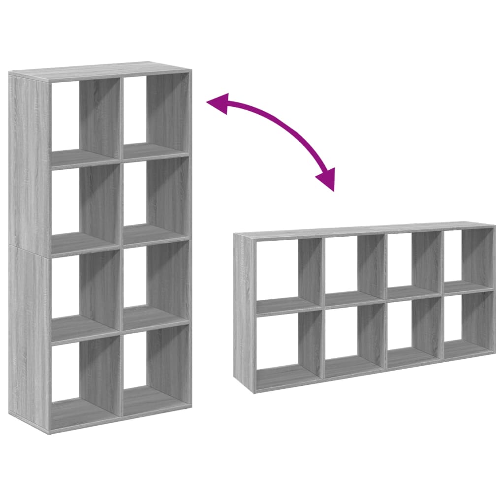 Room Divider Bookcase Gray Sonoma 69.5x29x137.5 cm