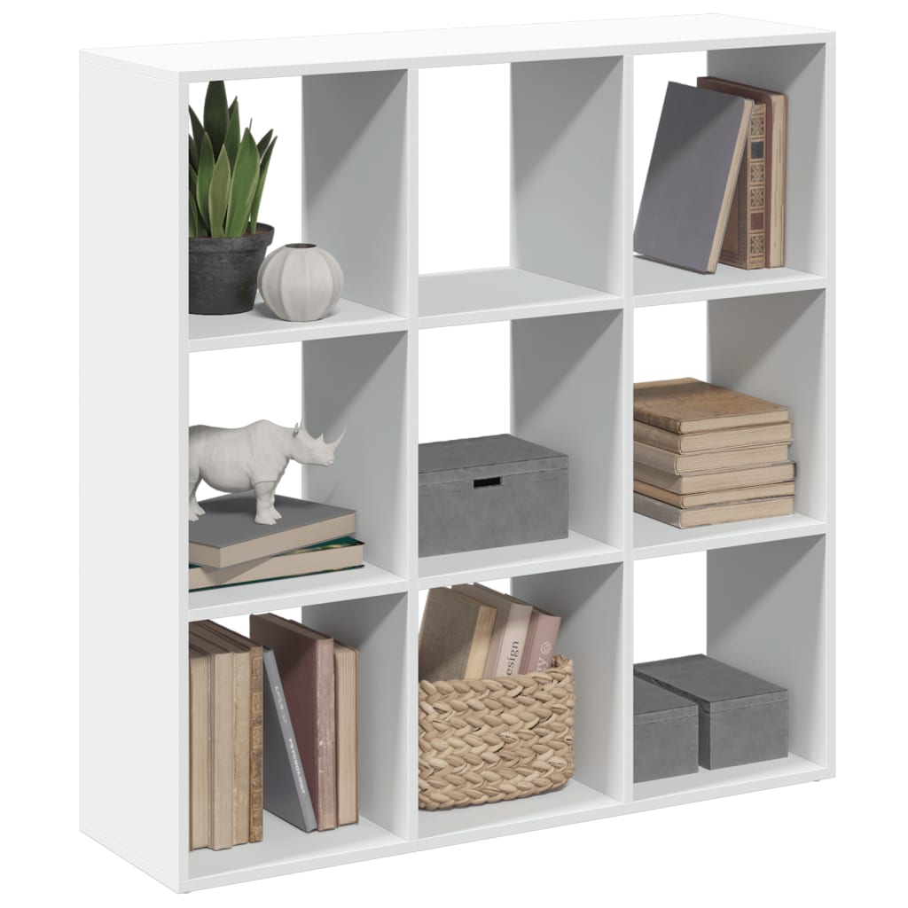 Room Divider Bookcase White 102x29x103.5 cm Wood Material