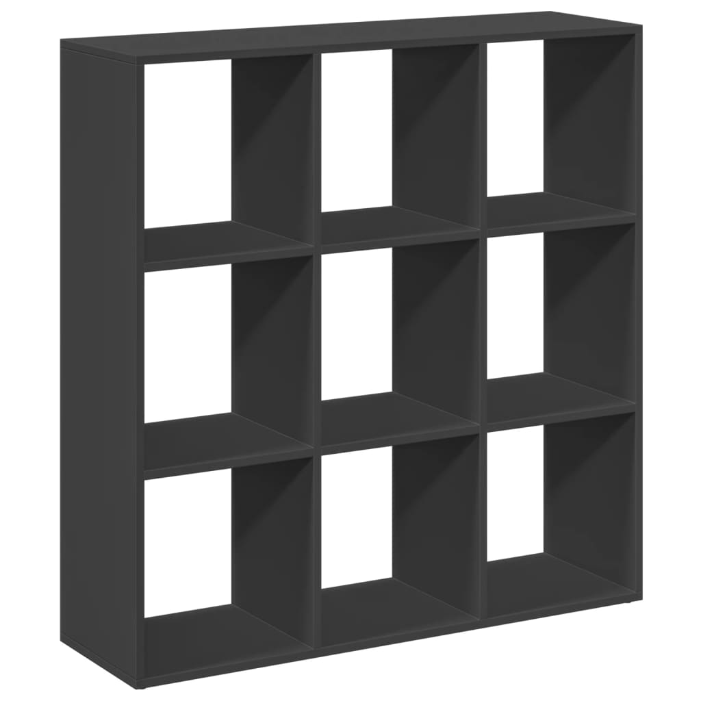 Room Divider Bookcase Black 102x29x103.5 cm Wood Material