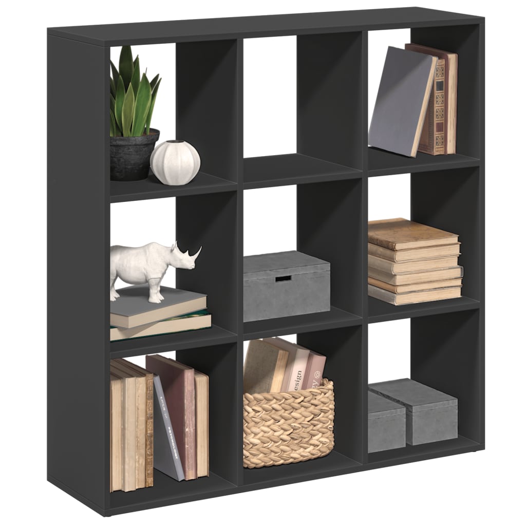 Room Divider Bookcase Black 102x29x103.5 cm Wood Material