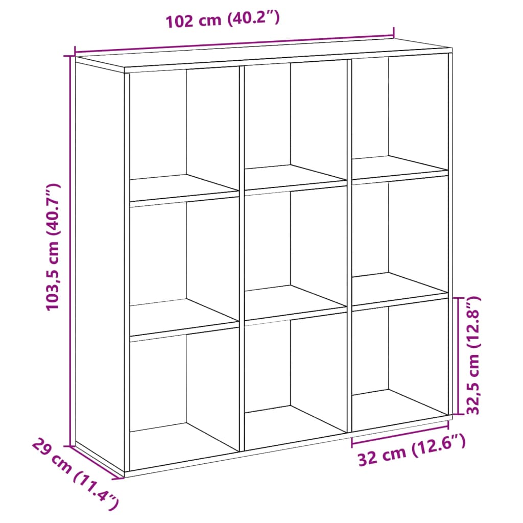 Room Divider Bookcase Sonoma Oak 102x29x103.5 cm