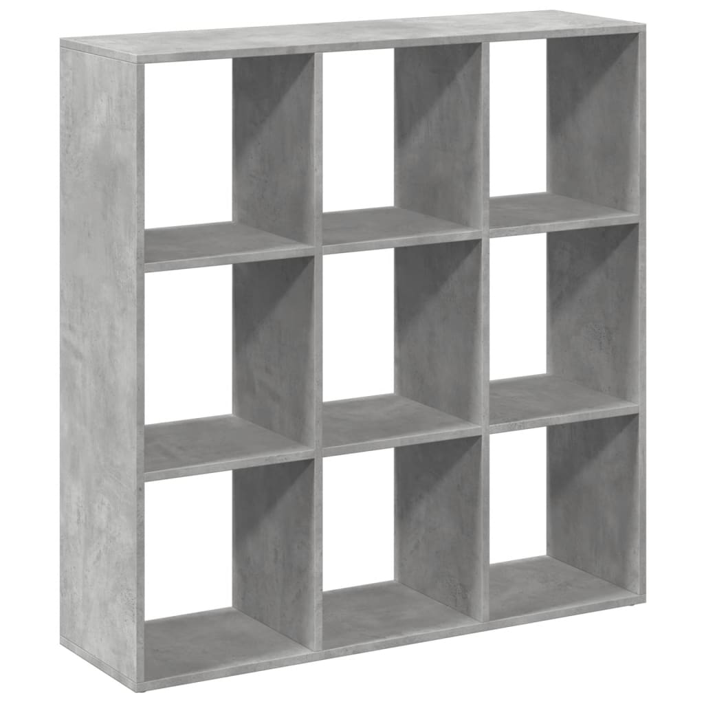 Room Divider Bookcase Concrete Grey 102x29x103.5 cm Wood Material