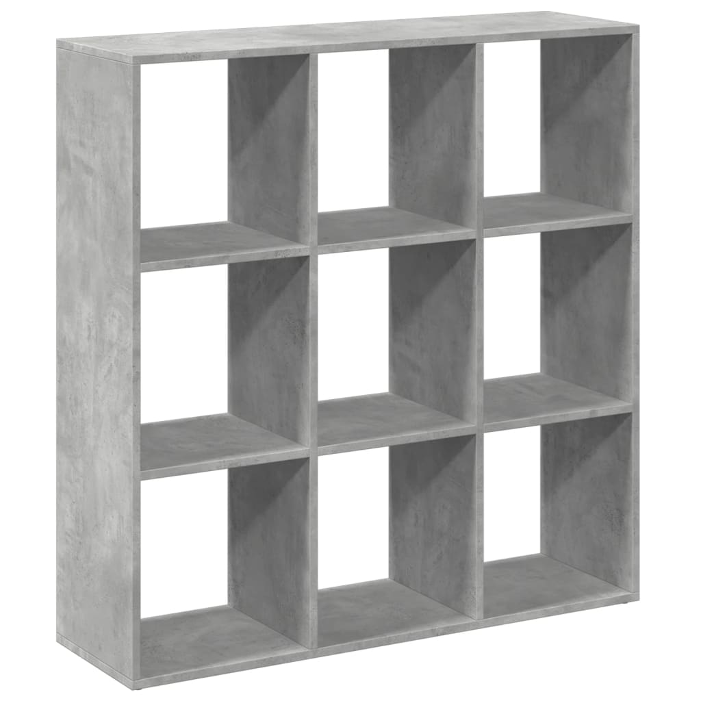 Room Divider Bookcase Concrete Grey 102x29x103.5 cm Wood Material