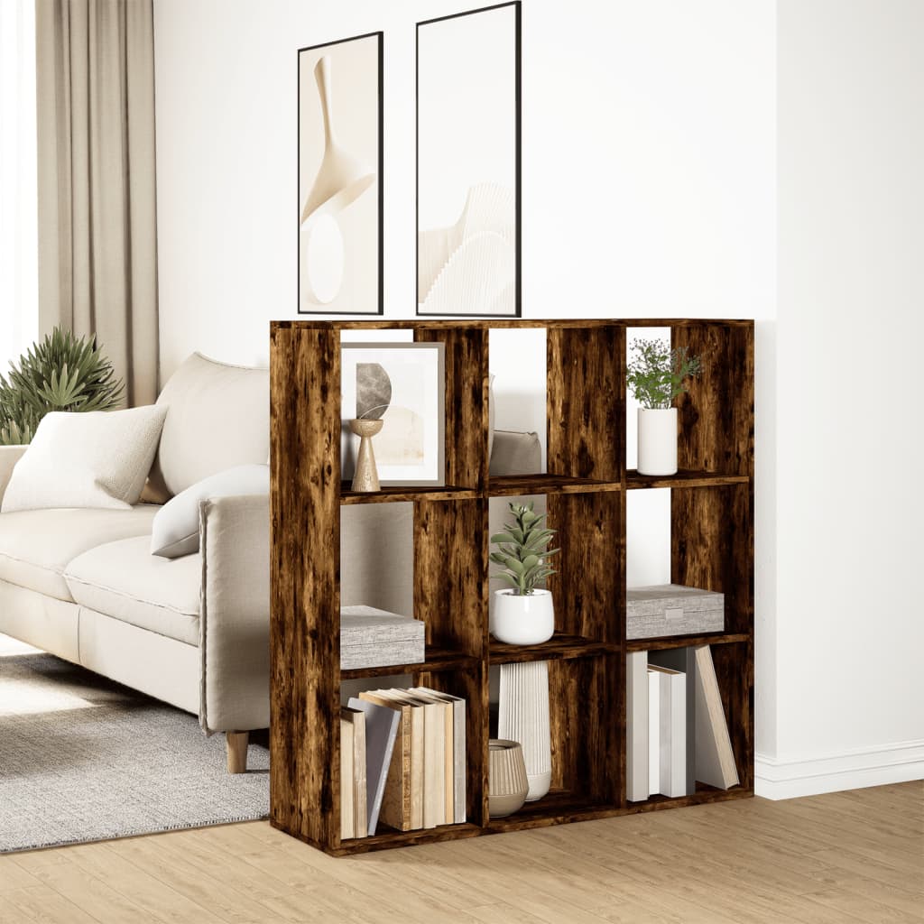 Room Divider Bookcase Smoked Oak 102x29x103.5 cm