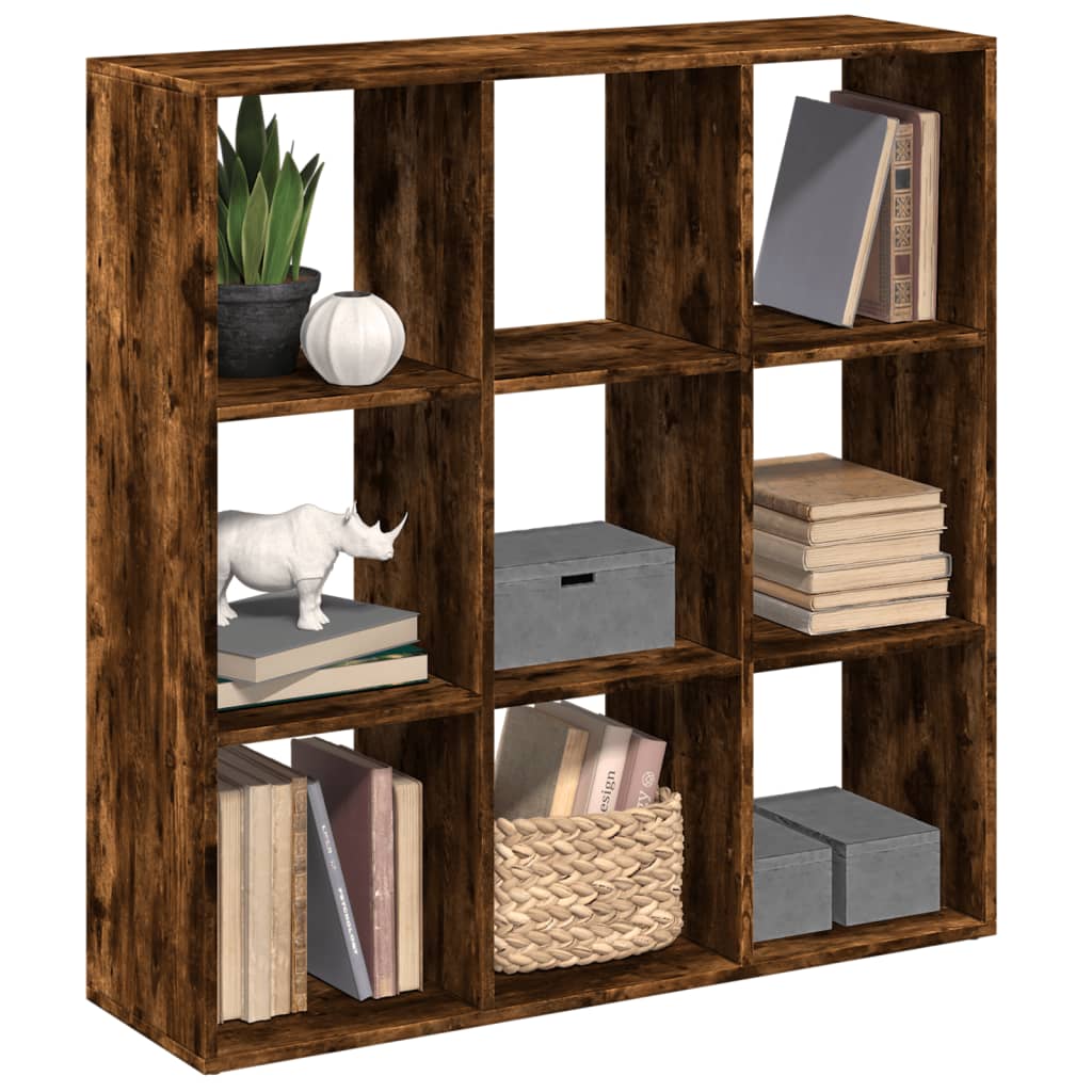 Room Divider Bookcase Smoked Oak 102x29x103.5 cm