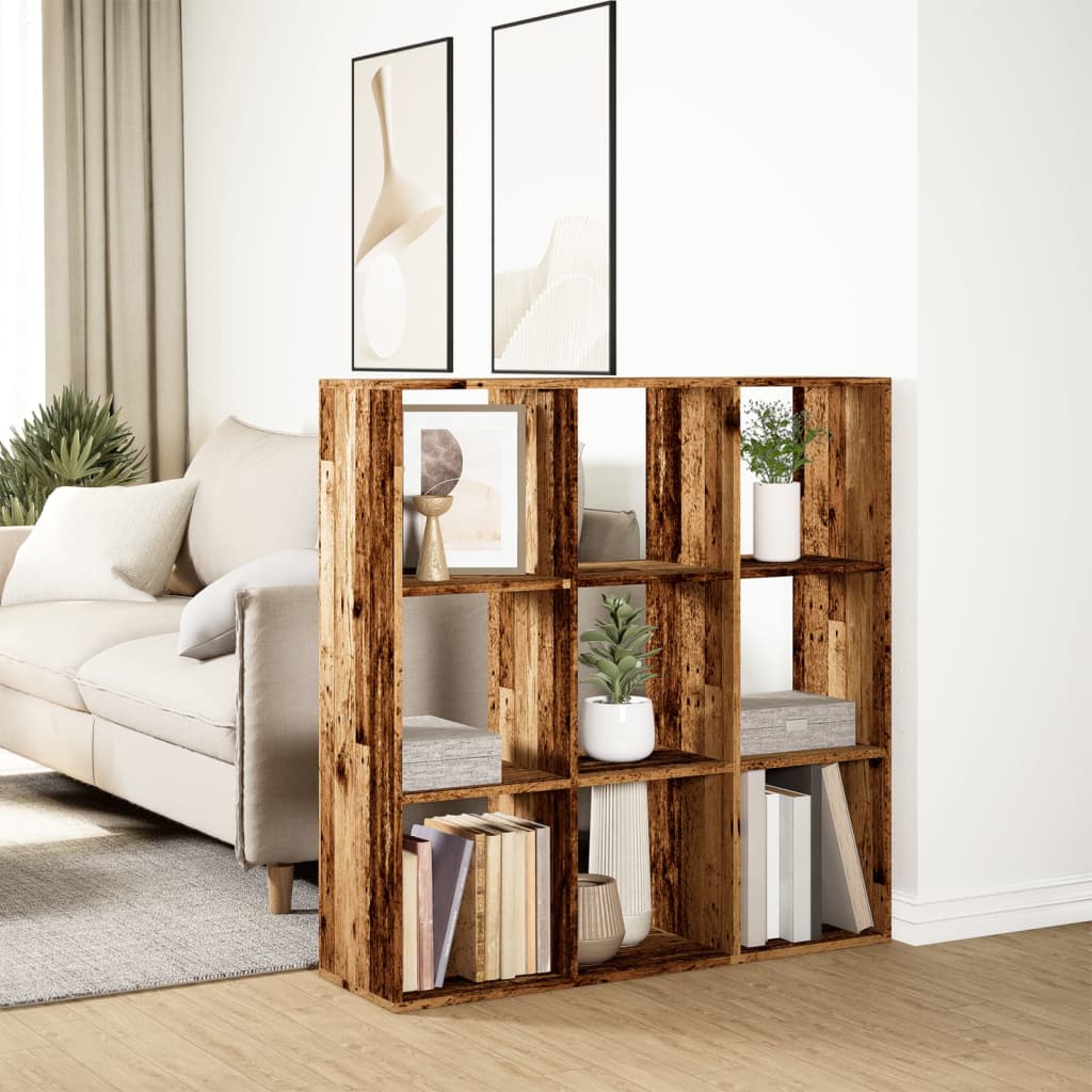 Room Divider Bookcase Old Wood Look 102x29x103.5 cm