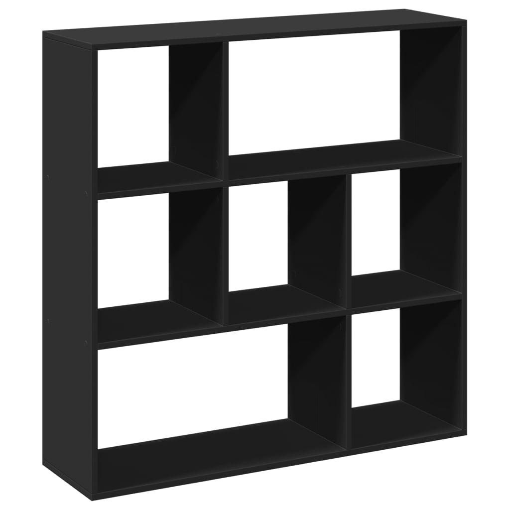 Room Divider Bookcase Black 102x29x103.5 cm Wood Material