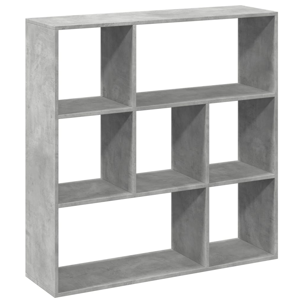 Room Divider Bookcase Concrete Grey 102x29x103.5 cm Wood Material