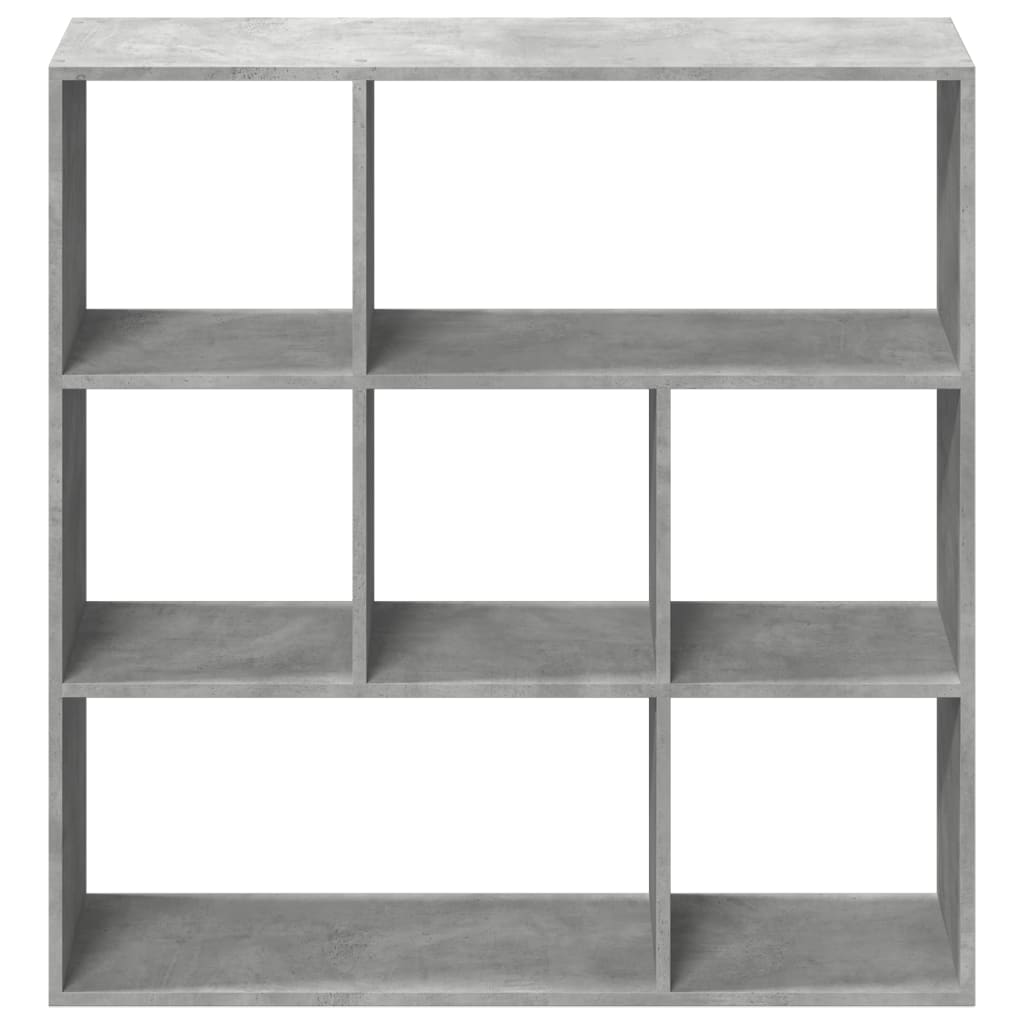 Room Divider Bookcase Concrete Grey 102x29x103.5 cm Wood Material