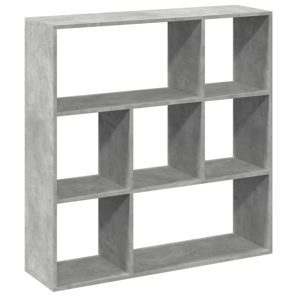 Room Divider Bookcase Concrete Grey 102x29x103.5 cm Wood Material