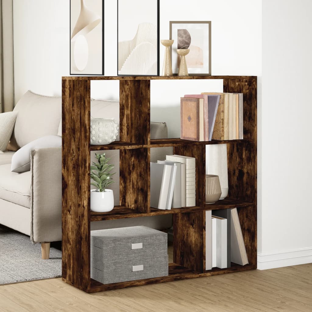 Room Divider Bookcase Smoked Oak 102x29x103.5 cm