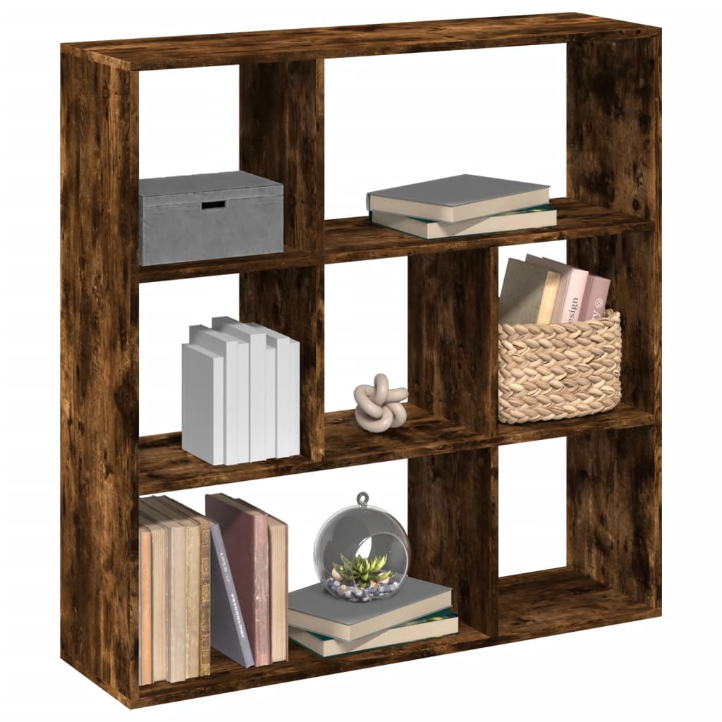 Room Divider Bookcase Smoked Oak 102x29x103.5 cm