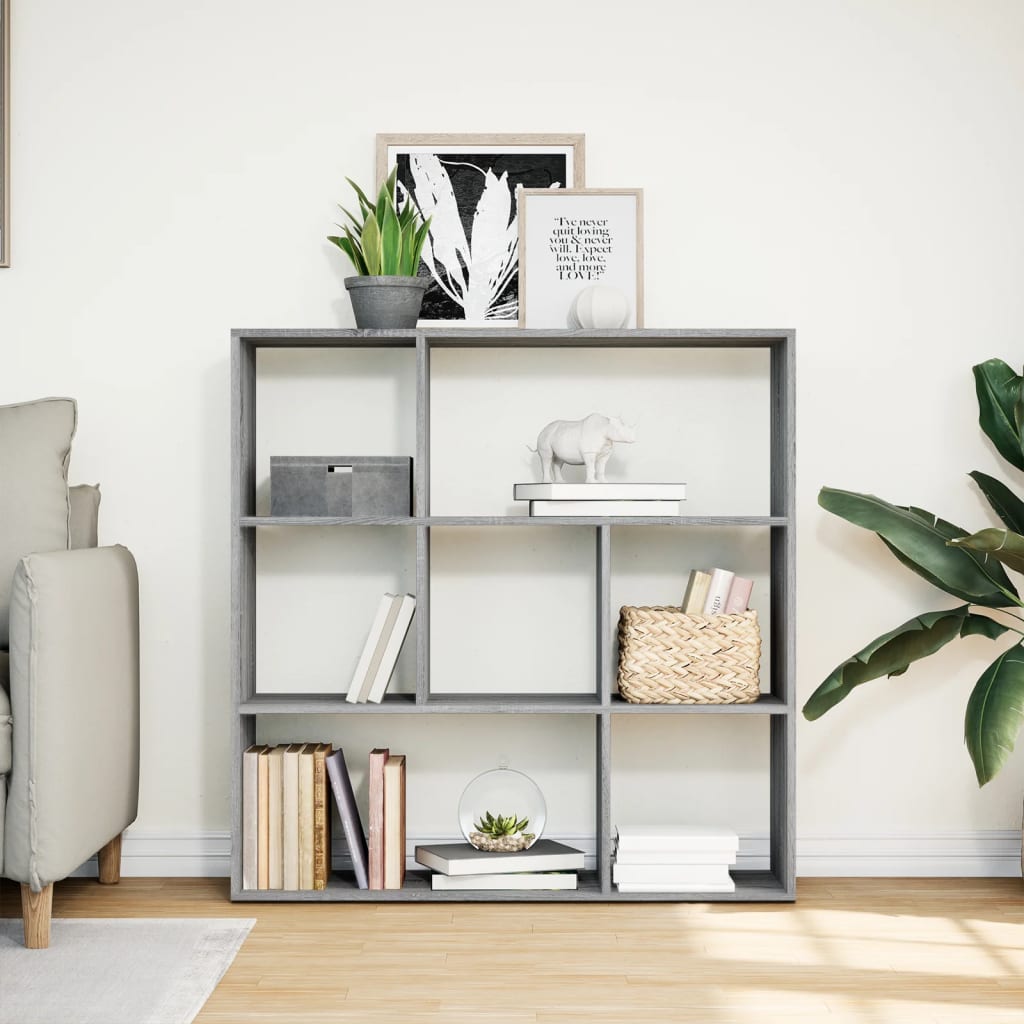 Room Divider Bookcase Gray Sonoma 102x29x103.5 cm