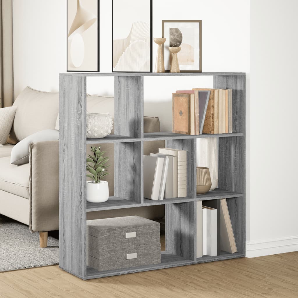 Room Divider Bookcase Gray Sonoma 102x29x103.5 cm