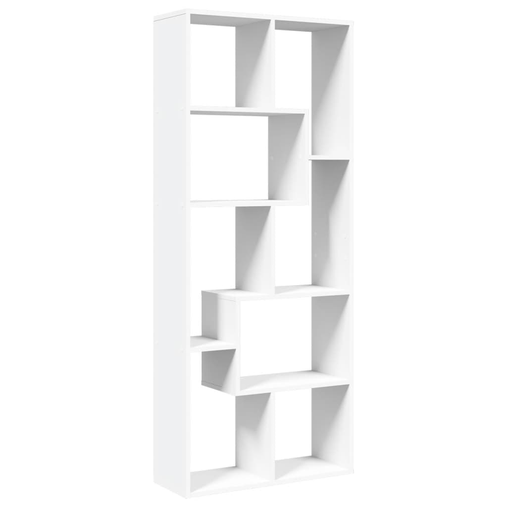 Room Divider Bookcase White 67x25x161.5 cm Wood Material