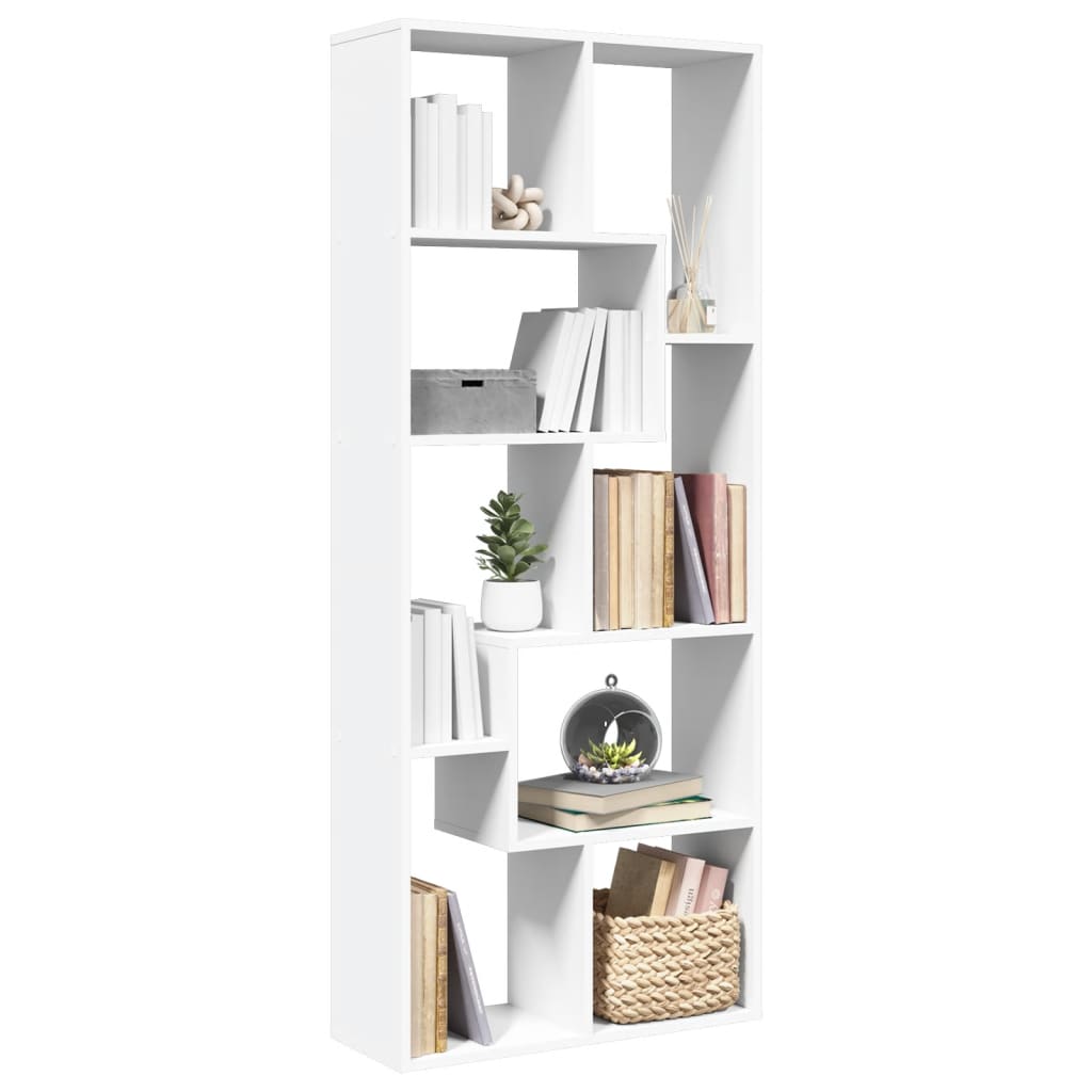 Room Divider Bookcase White 67x25x161.5 cm Wood Material