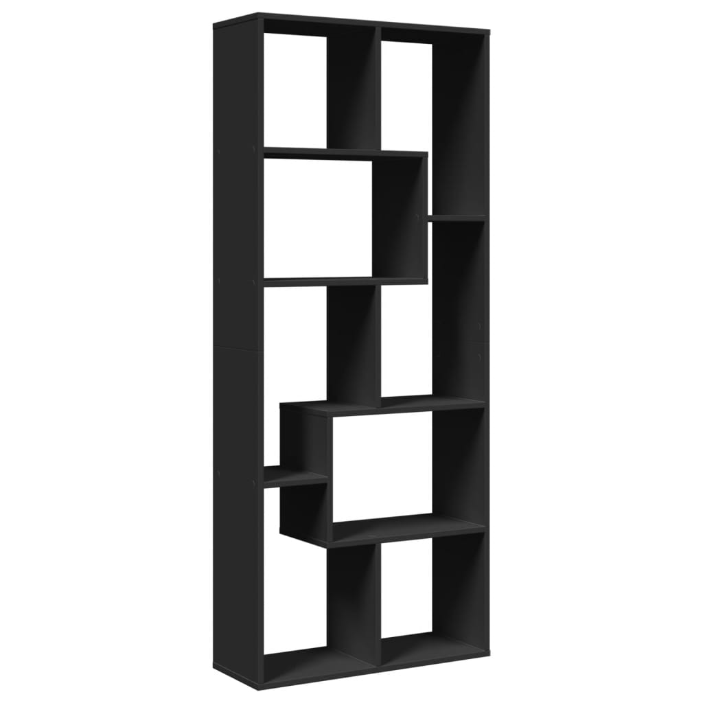 Room Divider Bookcase Black 67x25x161.5 cm Wood Material