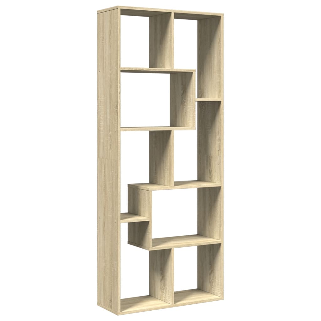 Room Divider Bookcase Sonoma Oak 67x25x161.5cm Wood Material