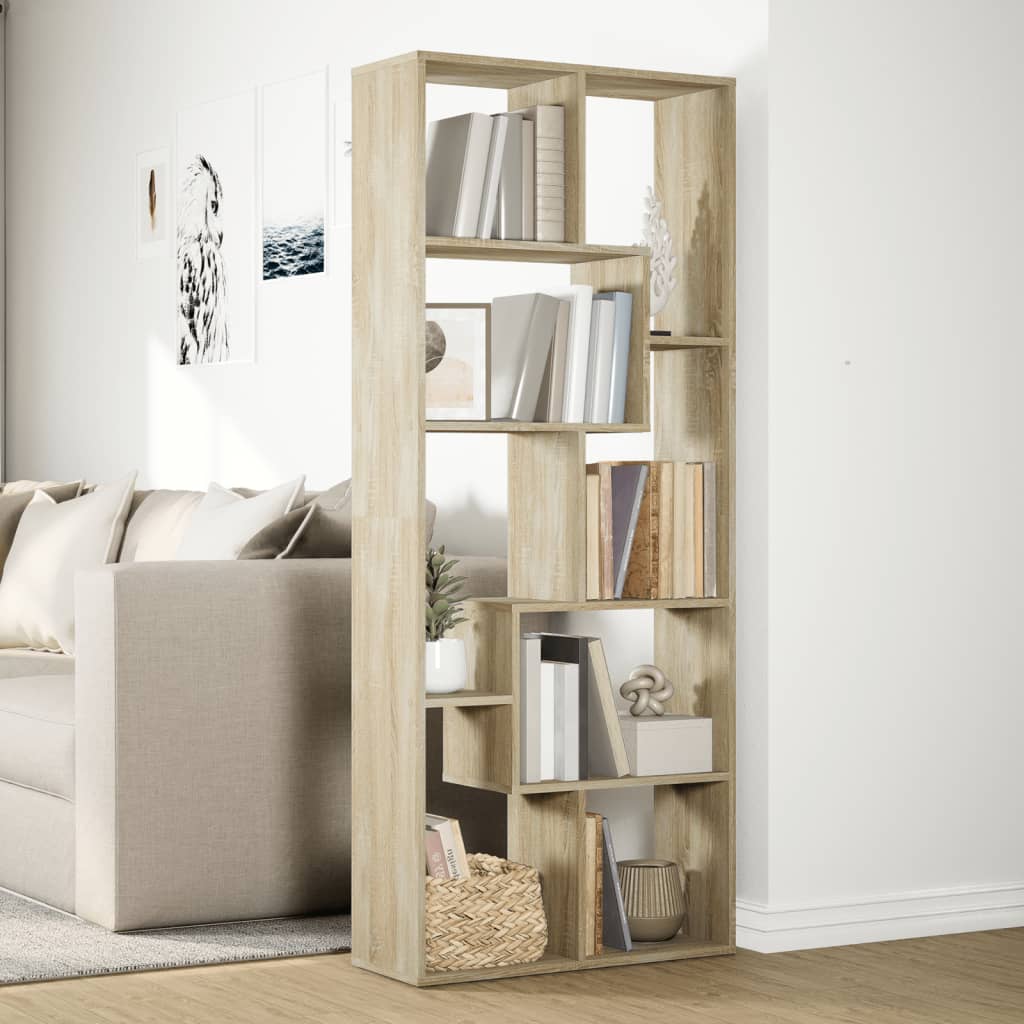 Room Divider Bookcase Sonoma Oak 67x25x161.5cm Wood Material