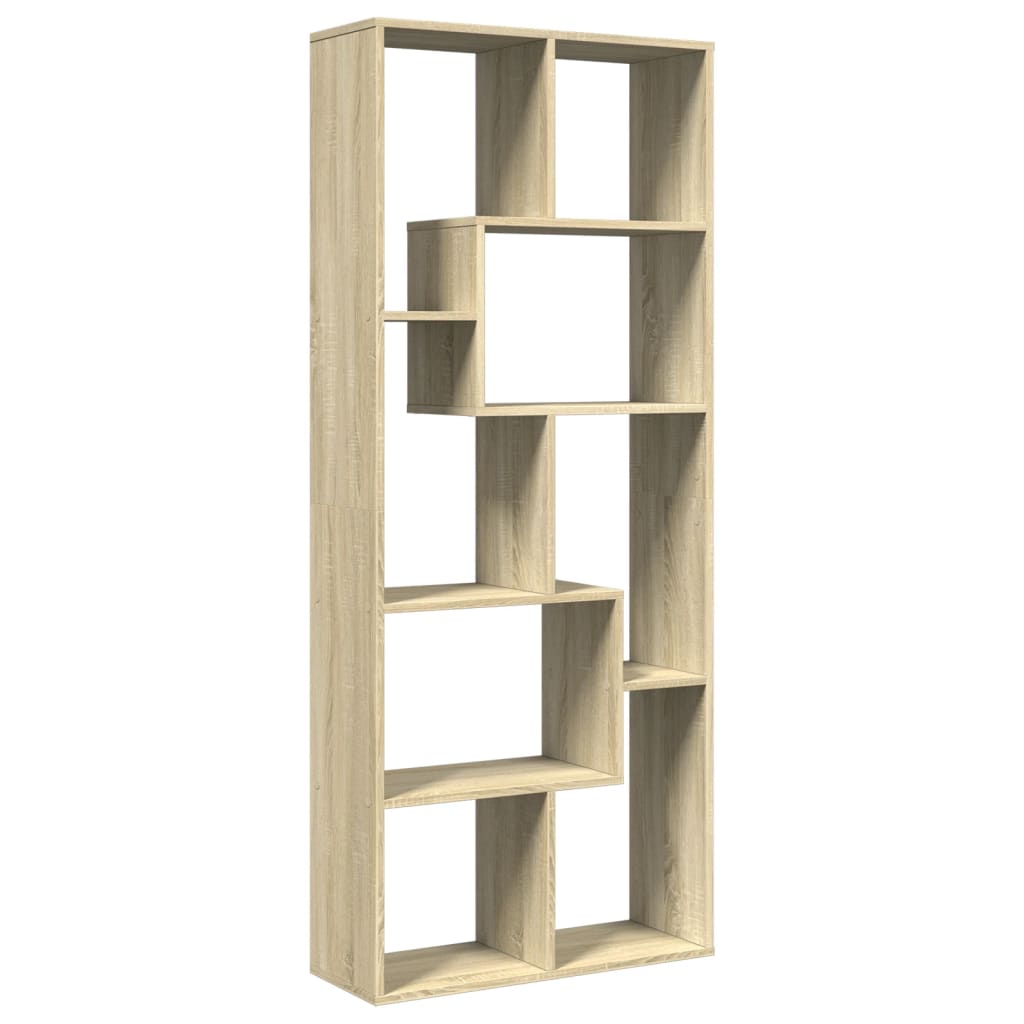 Room Divider Bookcase Sonoma Oak 67x25x161.5cm Wood Material