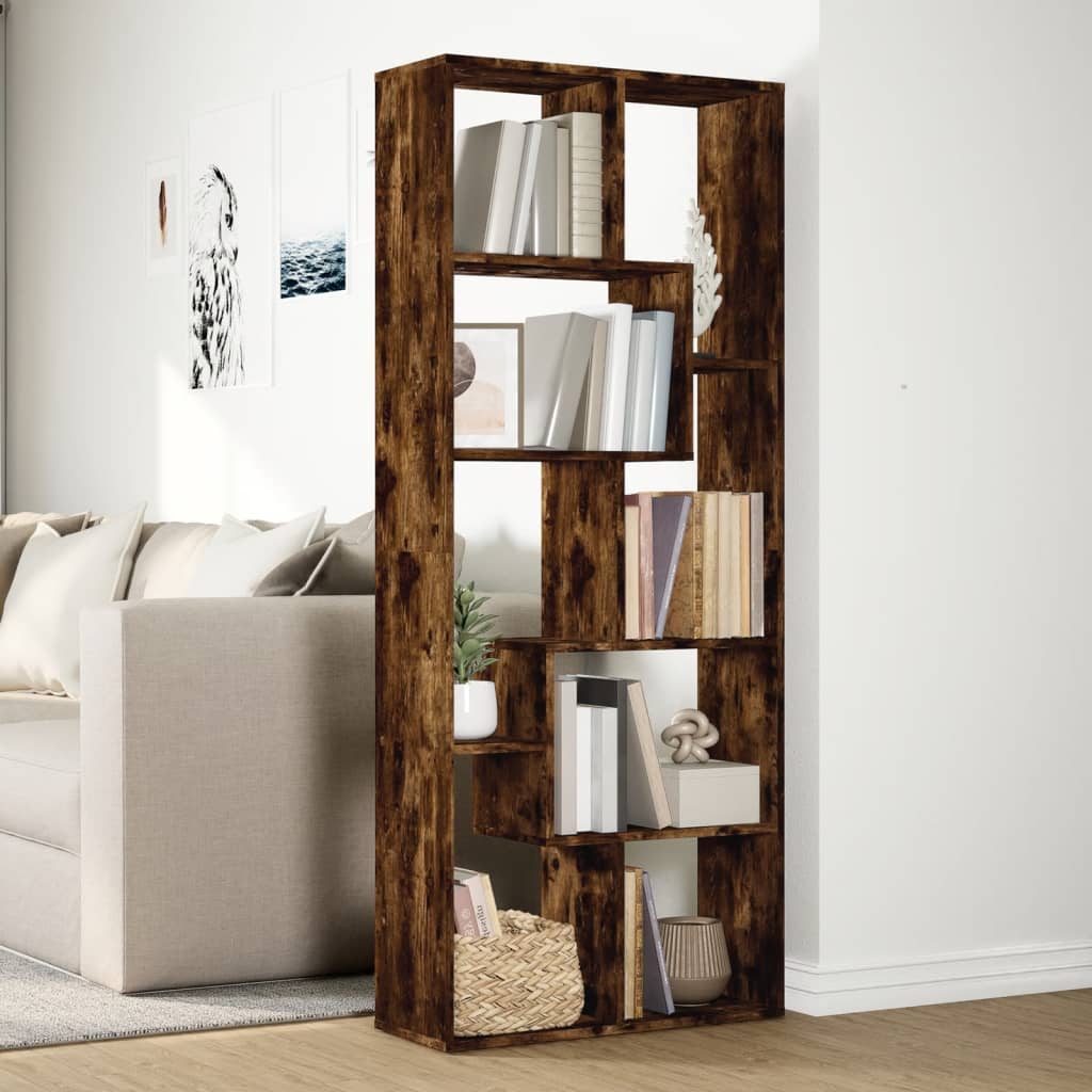 Raumteiler-Bücherregal Räuchereiche 67x25x161,5cm Holzwerkstoff