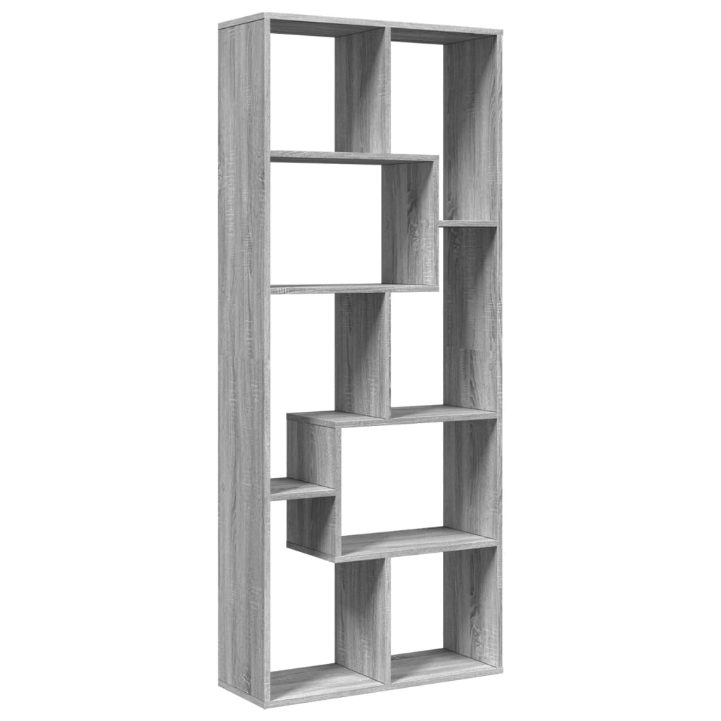 Room Divider Bookcase Gray Sonoma 67x25x161.5 cm Wood Material