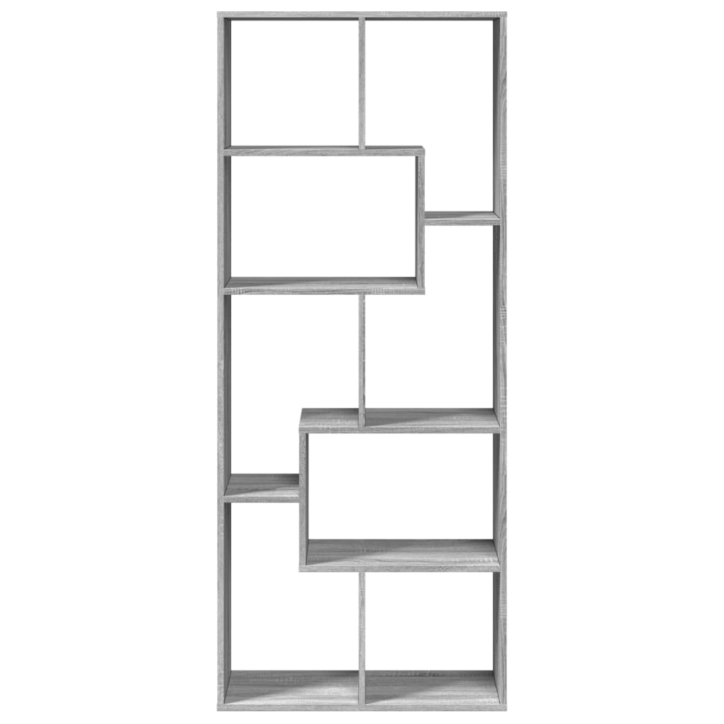 Room Divider Bookcase Gray Sonoma 67x25x161.5 cm Wood Material