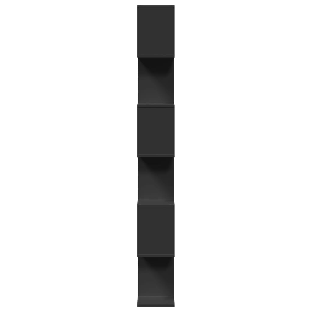 Room Divider Bookcase 6 Tiers Black 70x24x193 cm