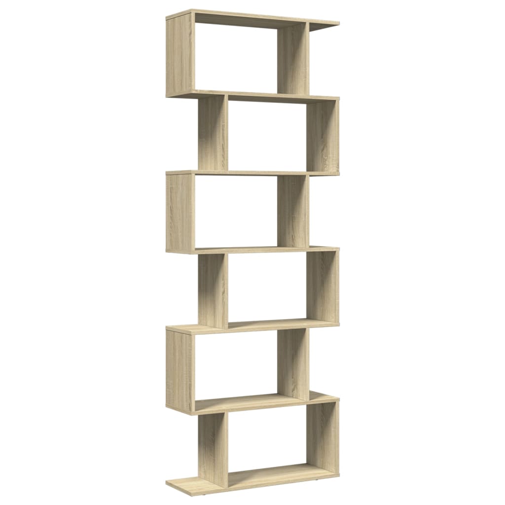 Room Divider Bookcase 6 Tiers Sonoma Oak 70x24x193 cm