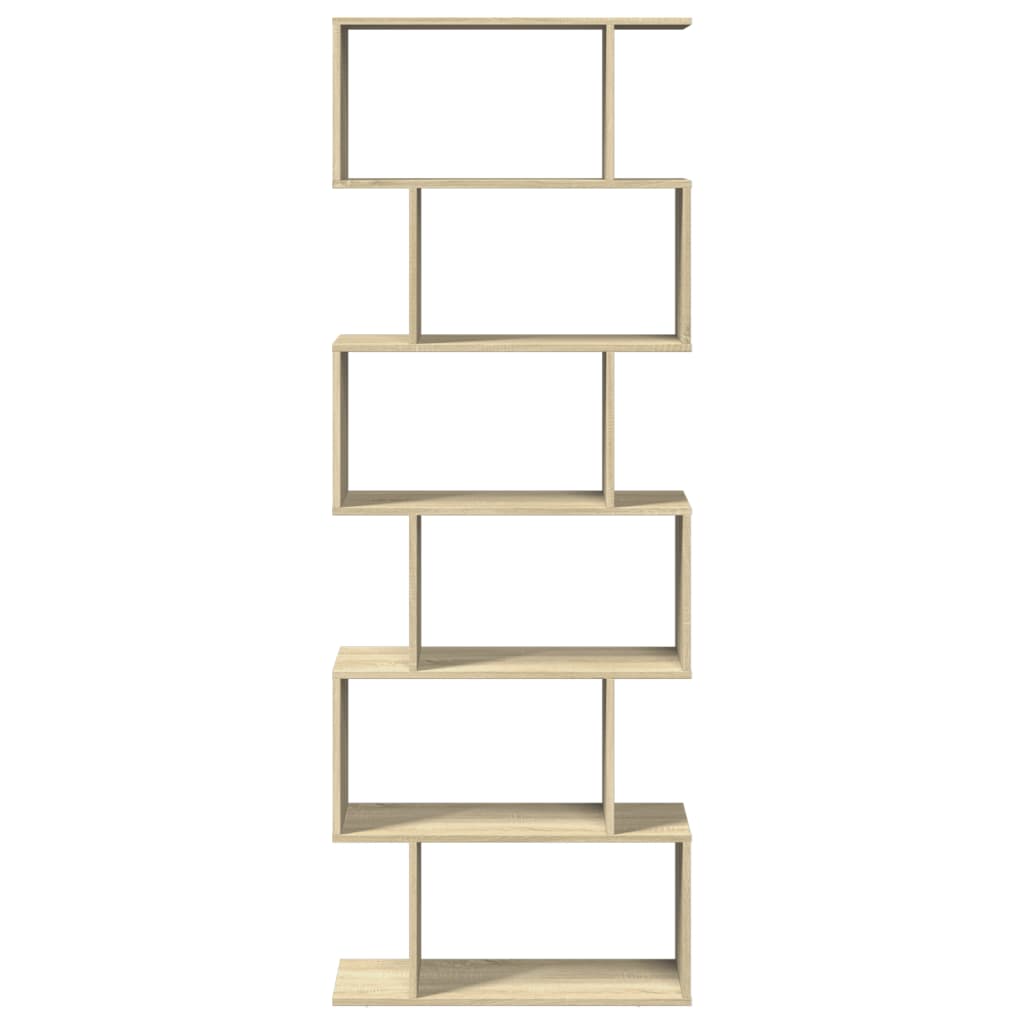 Room Divider Bookcase 6 Tiers Sonoma Oak 70x24x193 cm