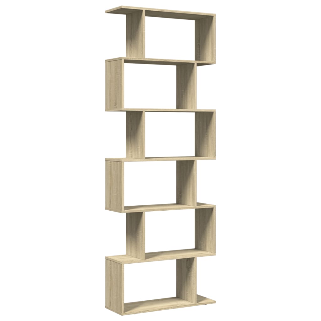 Room Divider Bookcase 6 Tiers Sonoma Oak 70x24x193 cm