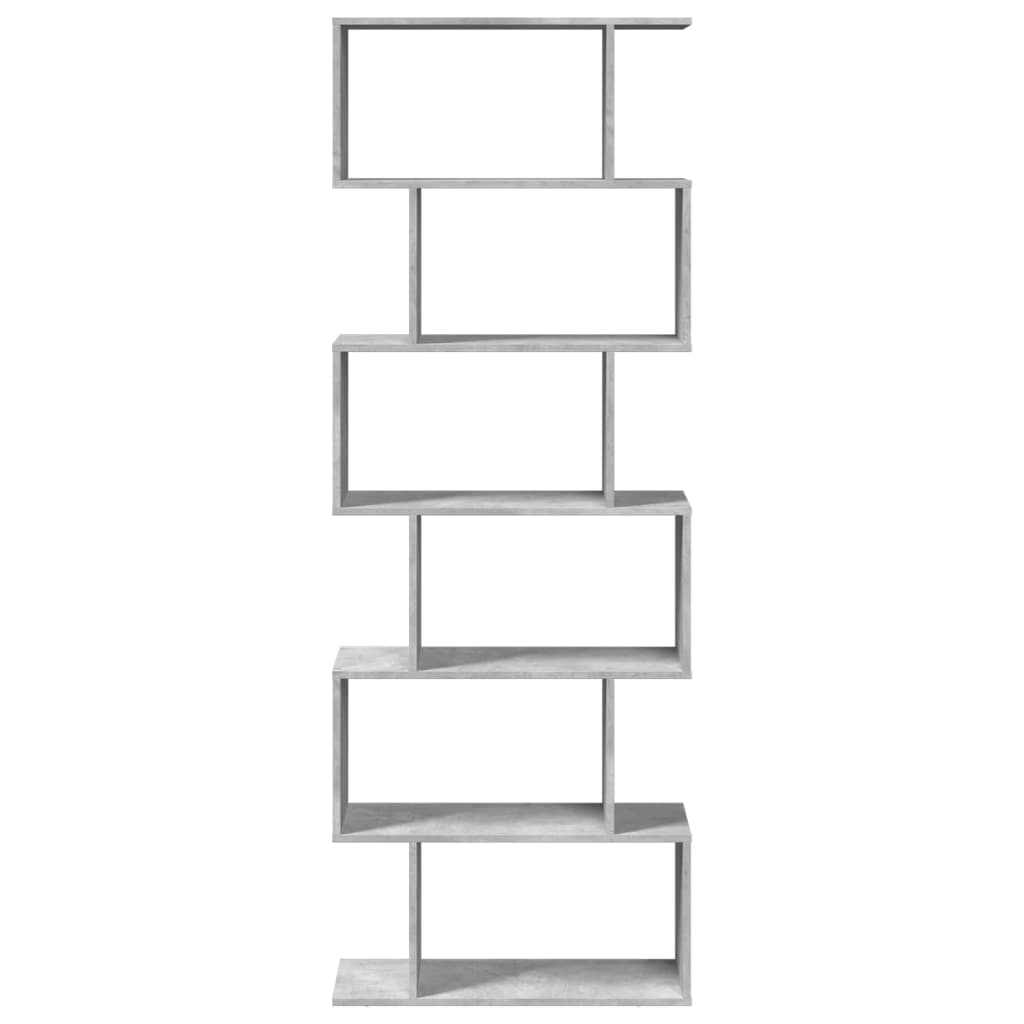 Room Divider Bookcase 6 Tiers Concrete Grey 70x24x193 cm