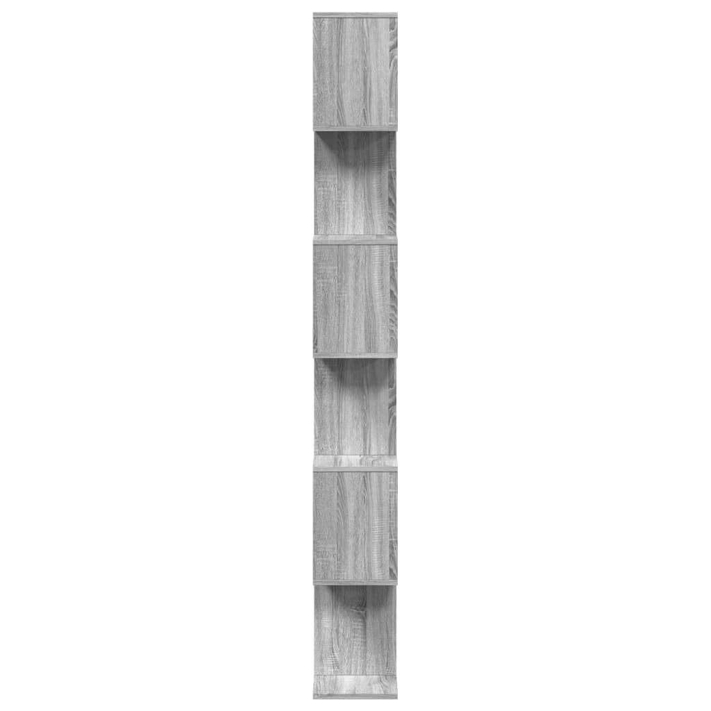 Room Divider Bookcase 6 Tiers Grey Sonoma 70x24x193 cm